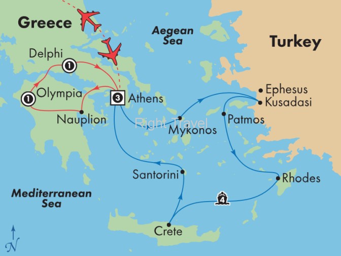 Greece Vacation Packages with Hosted Cruise Tours